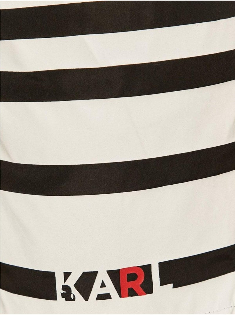 Short de bain motif/style rayures contrastées - karl lagerfeld Noir Blanc - Kiabi