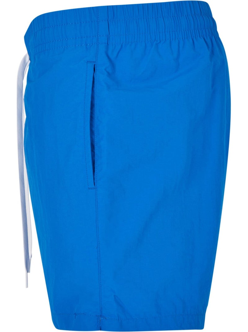 Short de bain motif/style uni - build your brand Bleu cobalt - Kiabi