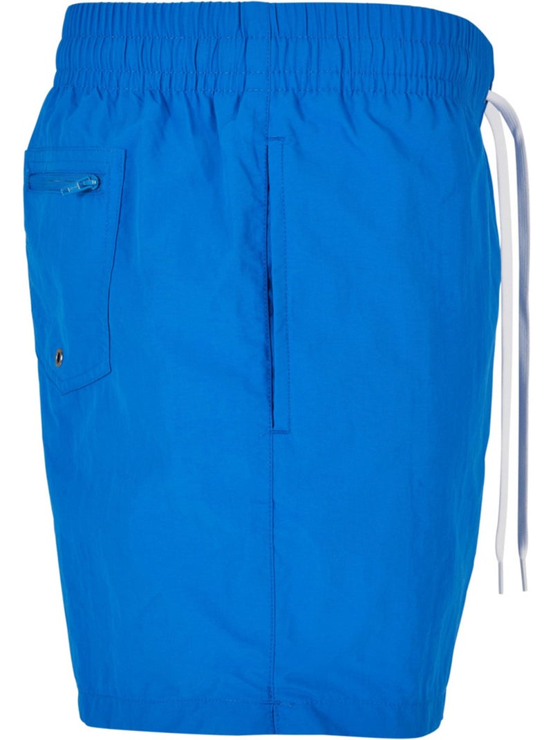 Short de bain motif/style uni - build your brand Bleu cobalt - Kiabi
