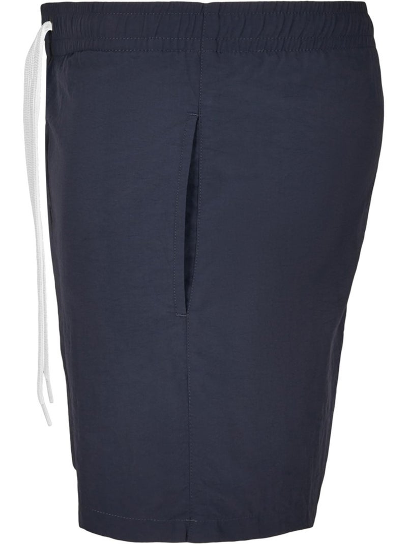 Short de bain motif/style uni - build your brand Bleu marine - Kiabi