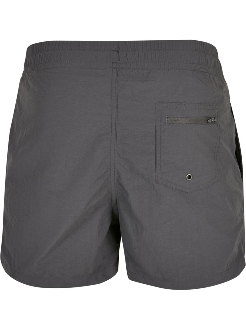 Short de bain motif/style uni - build your brand Gris foncé - Kiabi