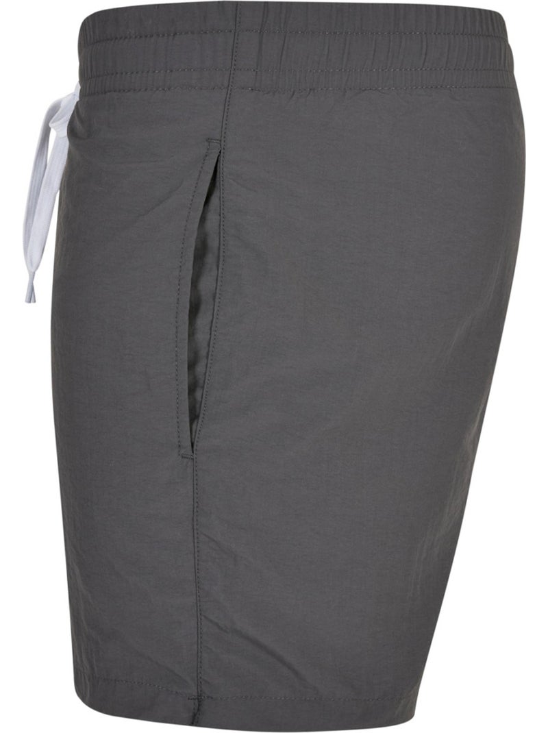 Short de bain motif/style uni - build your brand Gris foncé - Kiabi