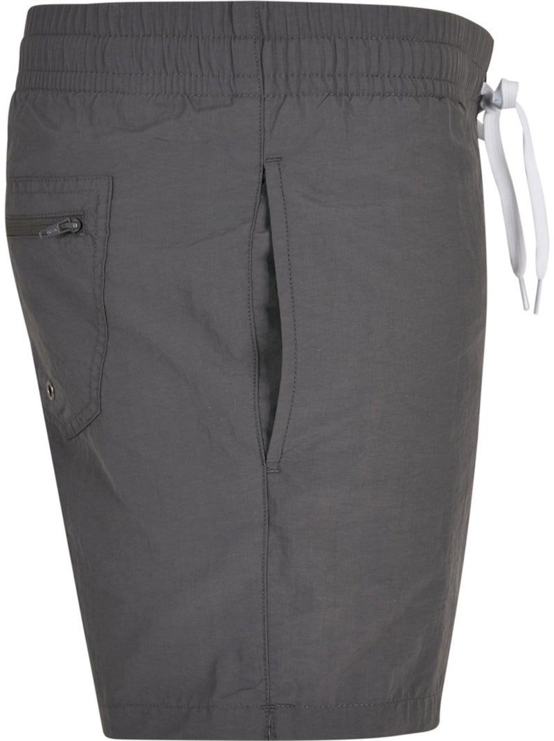 Short de bain motif/style uni - build your brand Gris foncé - Kiabi