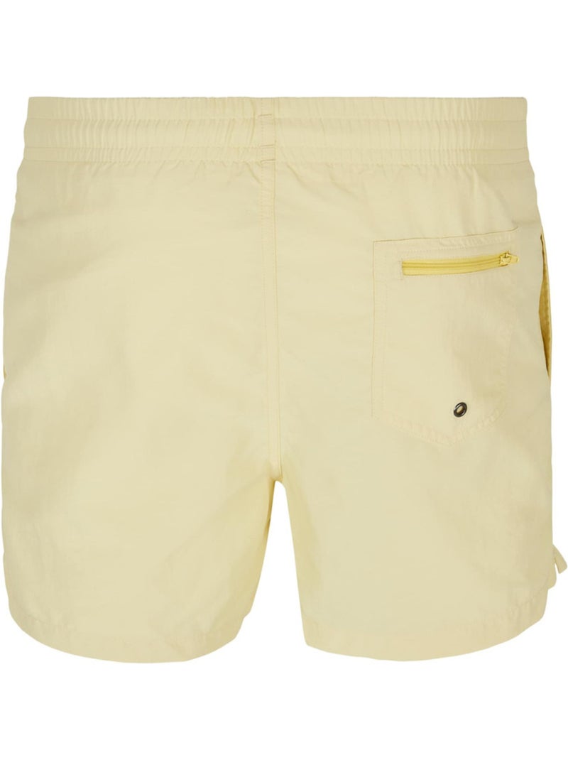 Short de bain motif/style uni - build your brand Jaune clair - Kiabi