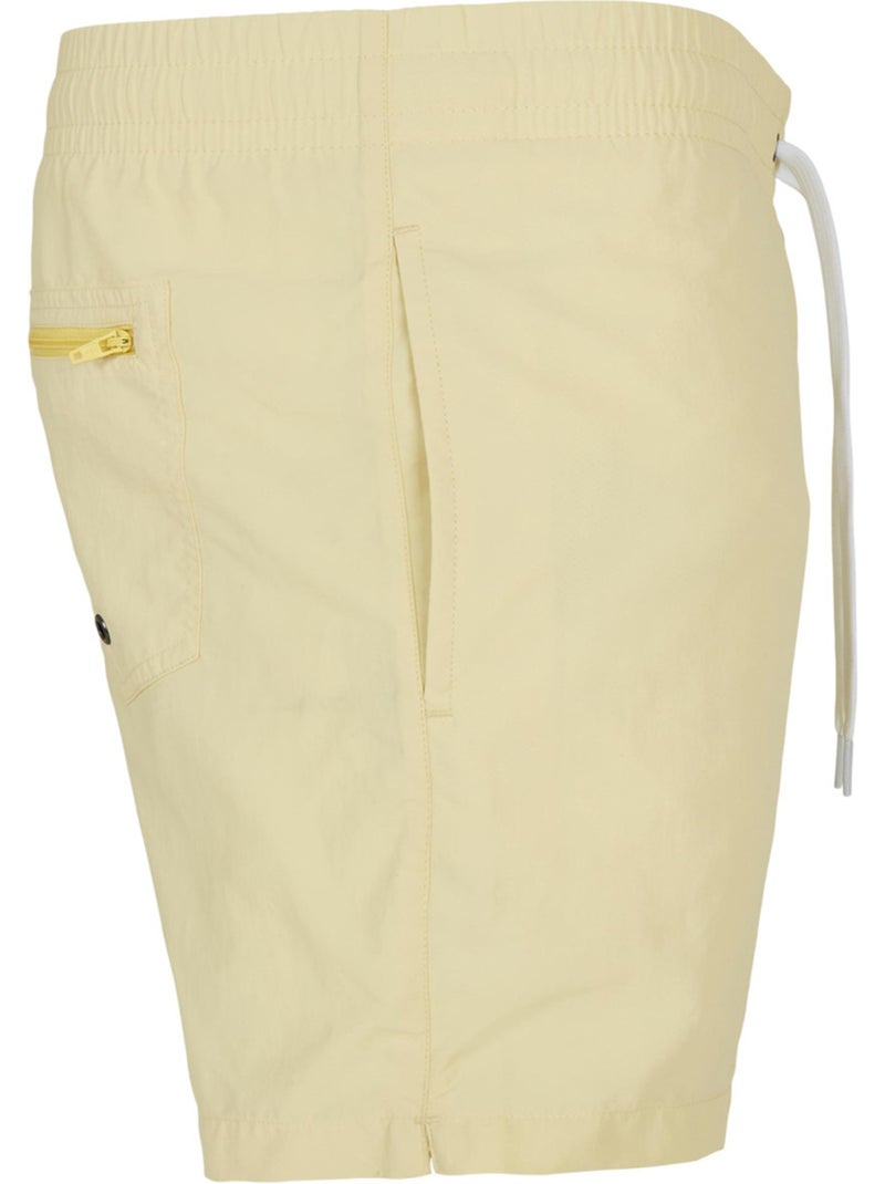 Short de bain motif/style uni - build your brand Jaune clair - Kiabi