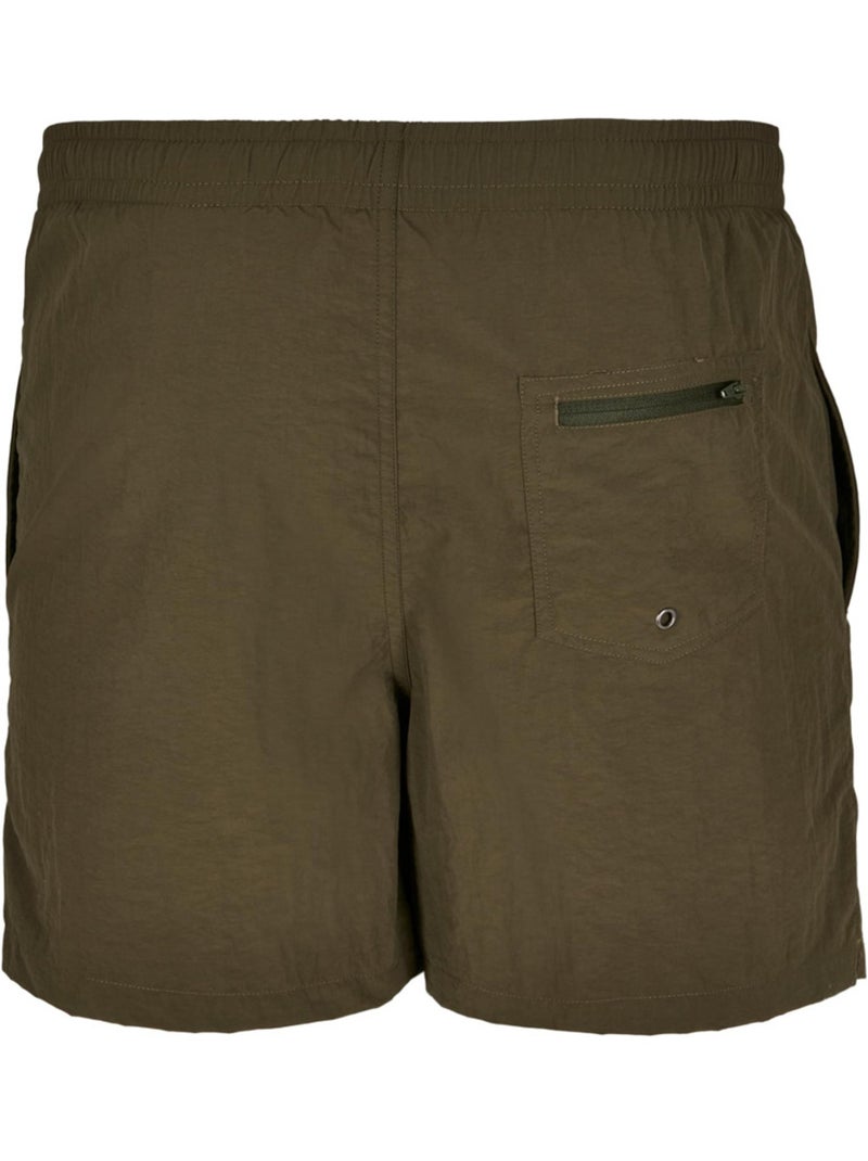 Short de bain motif/style uni - build your brand Kaki - Kiabi