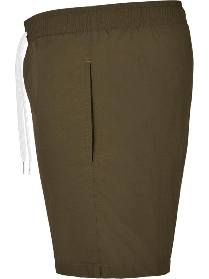 Short de bain motif/style uni - build your brand Kaki - Kiabi