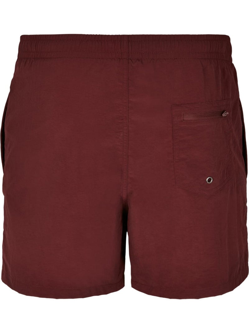 Short de bain motif/style uni - build your brand Rouge cerise - Kiabi
