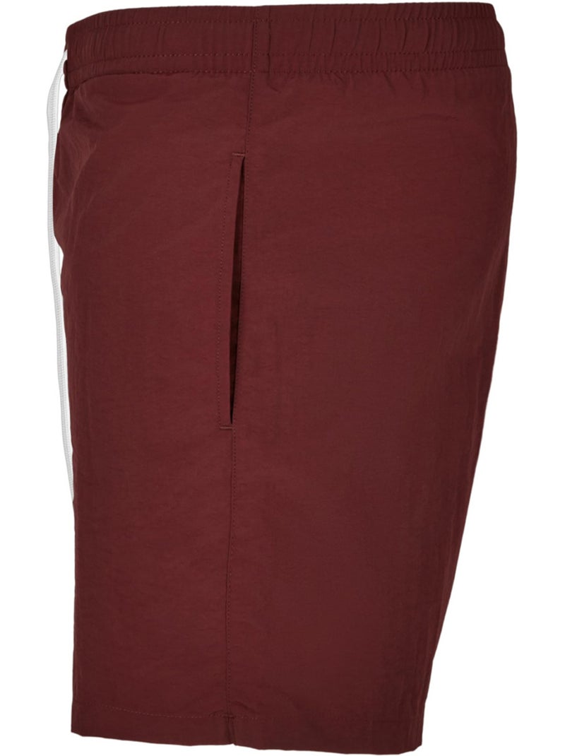 Short de bain motif/style uni - build your brand Rouge cerise - Kiabi