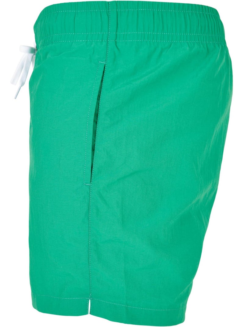 Short de bain motif/style uni - build your brand Vert foncé - Kiabi