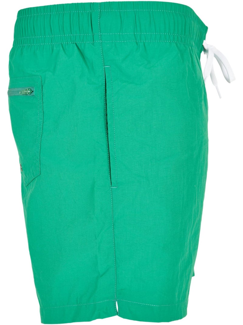 Short de bain motif/style uni - build your brand Vert foncé - Kiabi