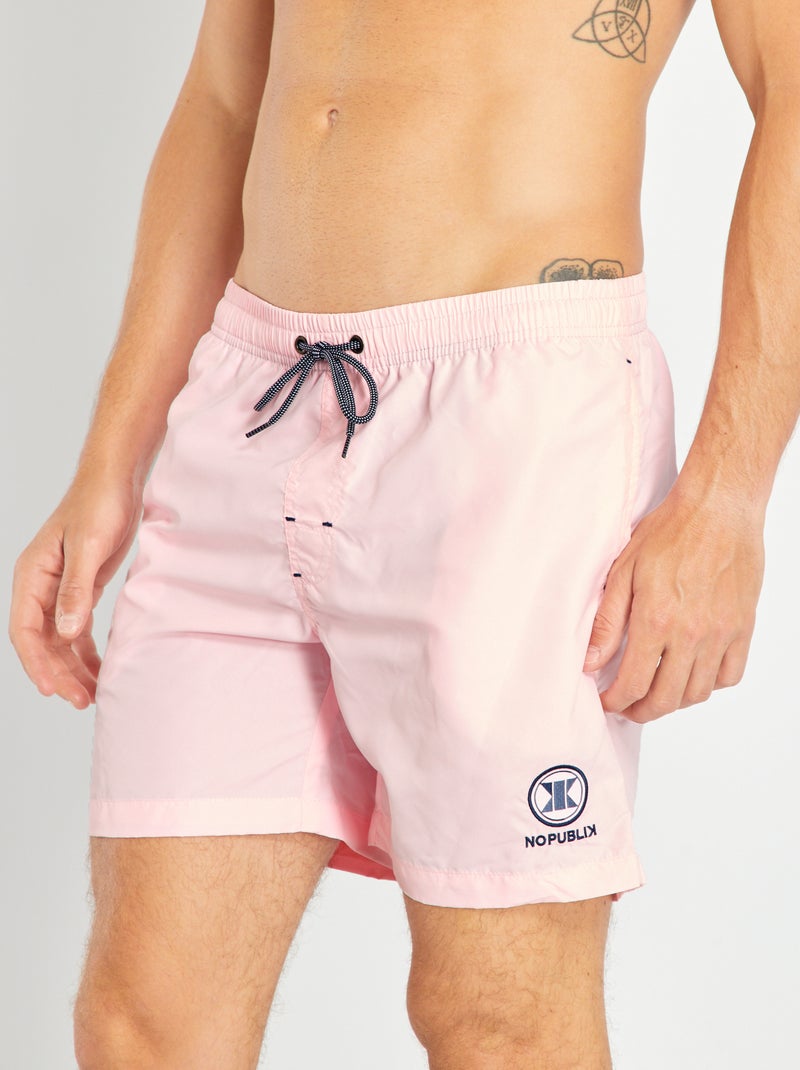 Short de bain 'No Publik' Rose - Kiabi