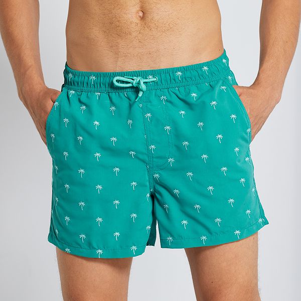 Short De Bain Palmier Homme Vert Lagon Kiabi 10 50