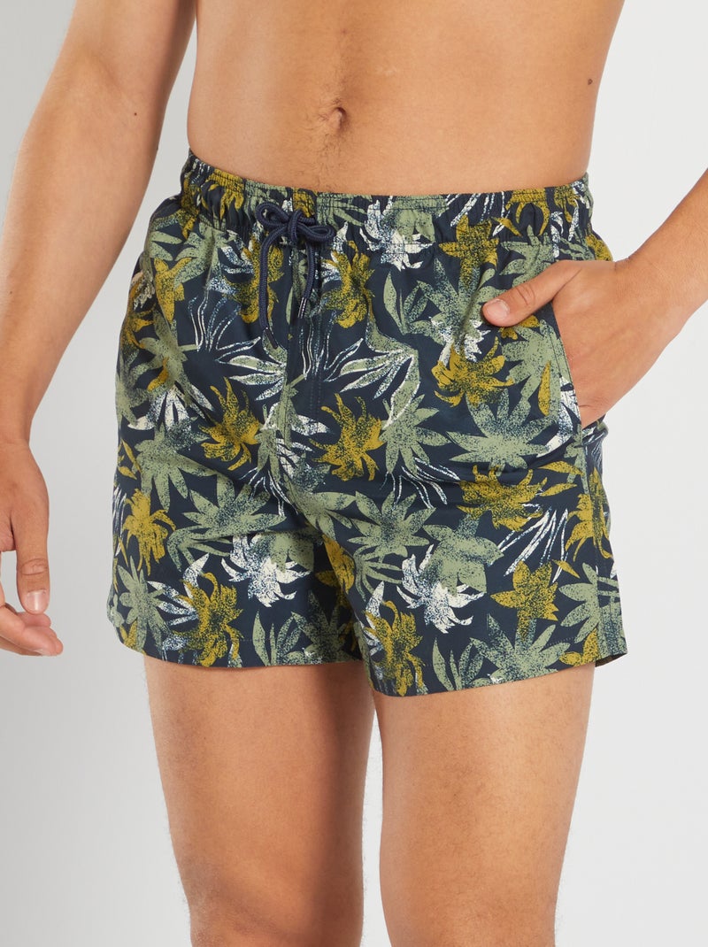 Short De Bain Hartford Homme Taille M - Motif Palmiers Camouflage Bleu - Neuf Avec Étiquettes