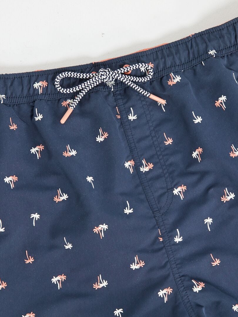 Short de bain 'palmiers' Bleu - Kiabi