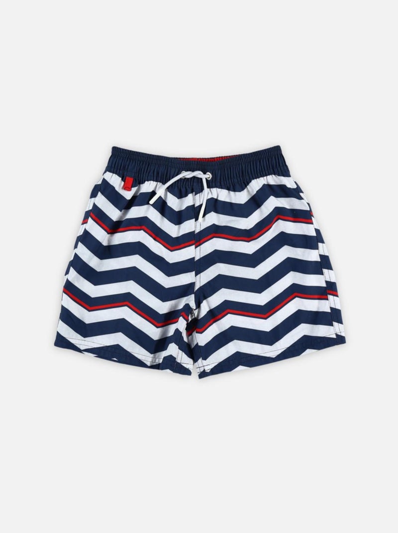 Short de bain rayé Archimède Bleu - Kiabi