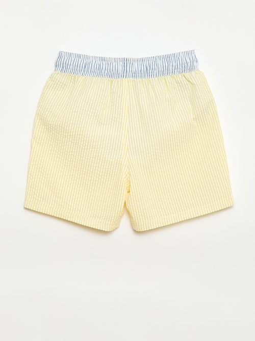 Short de bain rayé avec cordons de serrage - Kiabi