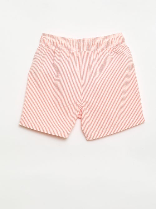 Short de bain rayé avec cordons de serrage - Kiabi