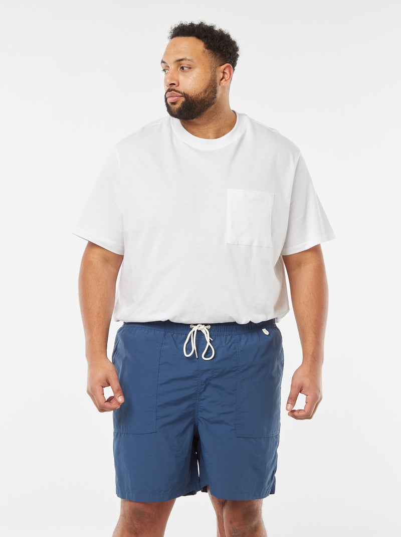 Short de bain rayé avec poches BLEU - Kiabi
