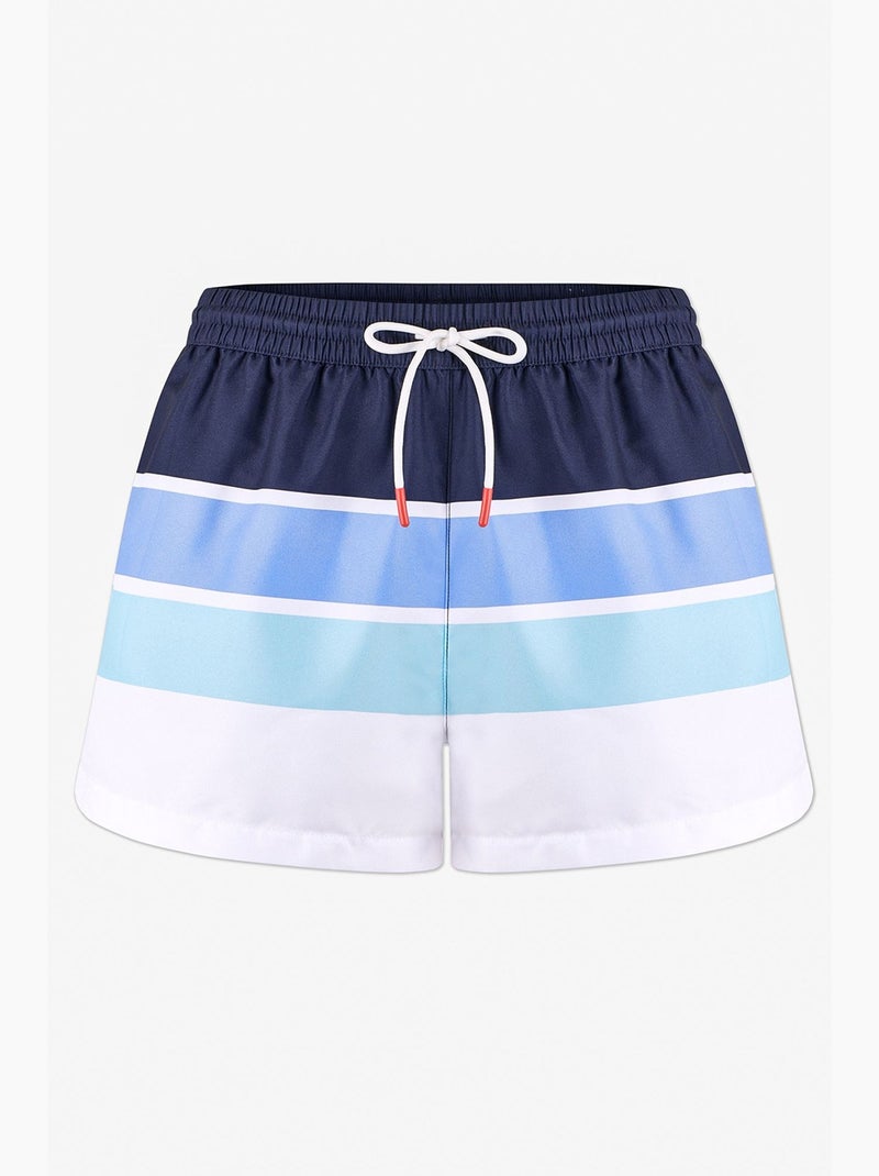 Short de bain rayé homme penti Bleu marine - Kiabi