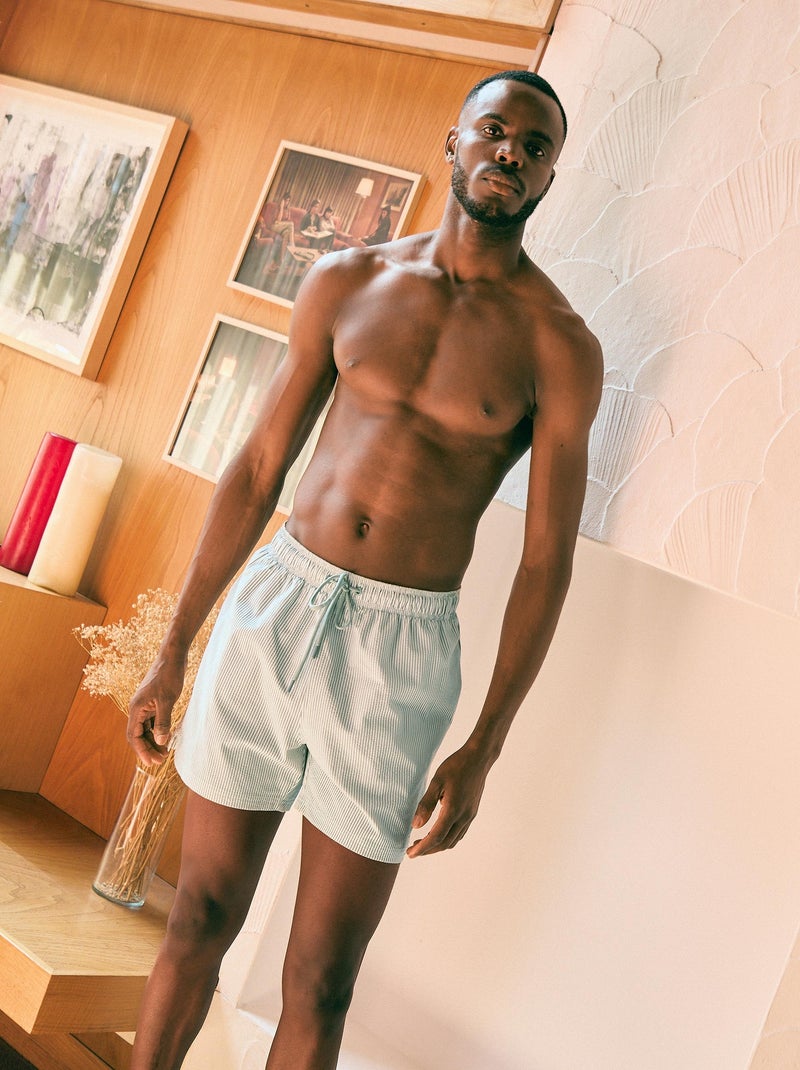Short de bain rayé MO Fashion Vert - Kiabi