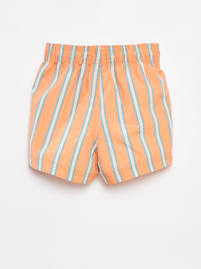 Short de bain rayé ORANGE - Kiabi