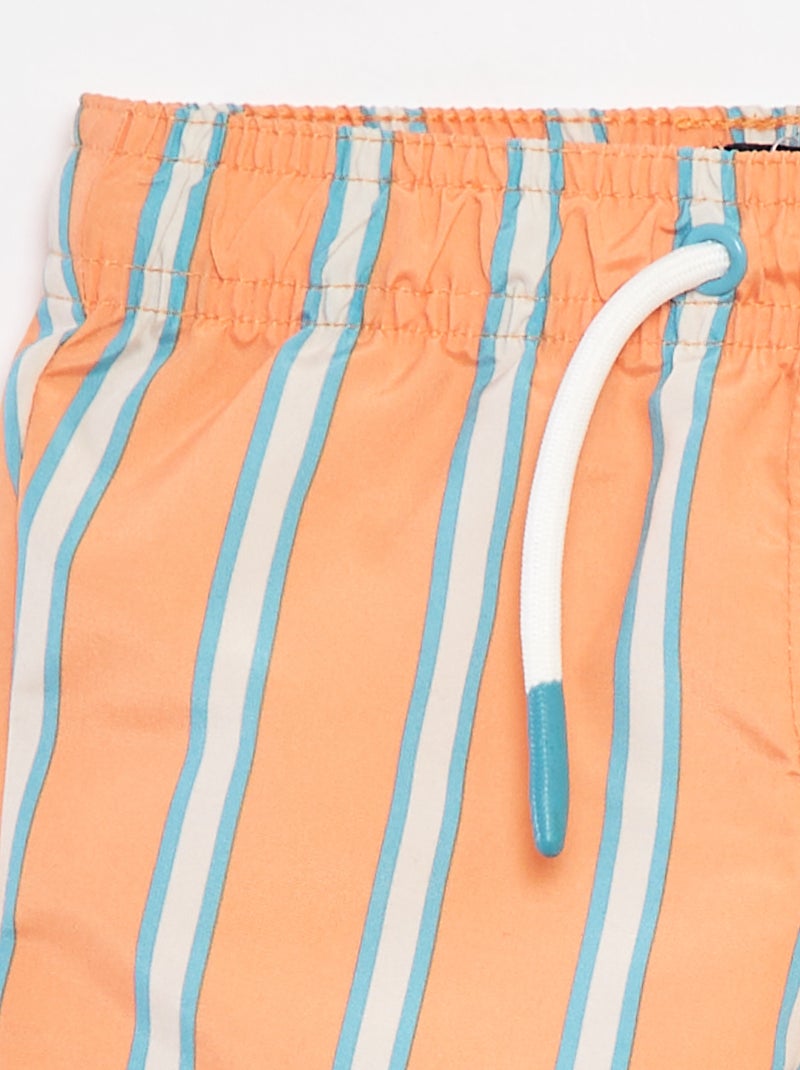 Short de bain rayé ORANGE - Kiabi