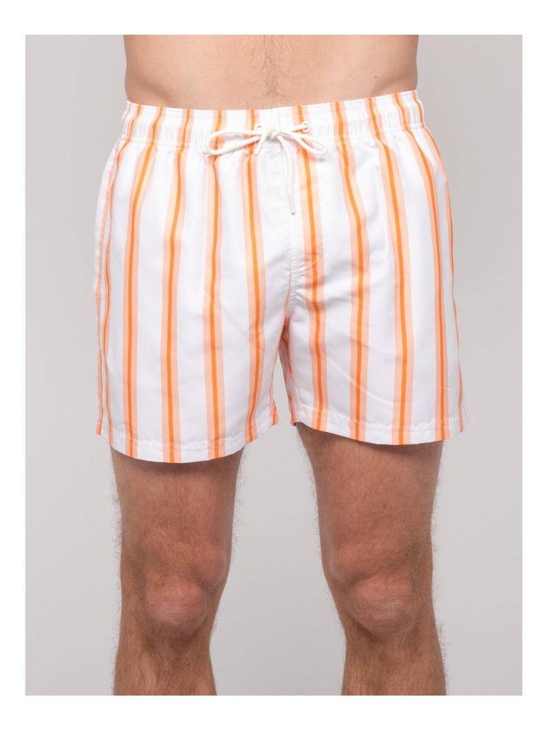 Short de bain rayures GABBIANO Orange - Kiabi