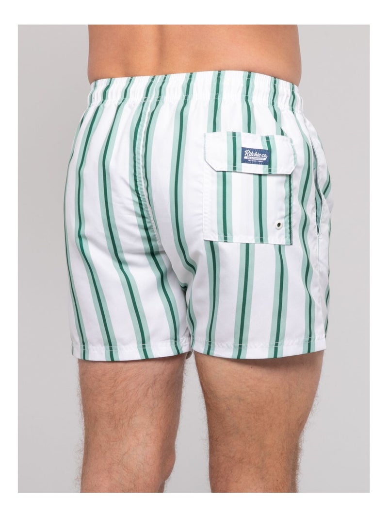 Short de bain rayures GABBIANO Vert - Kiabi