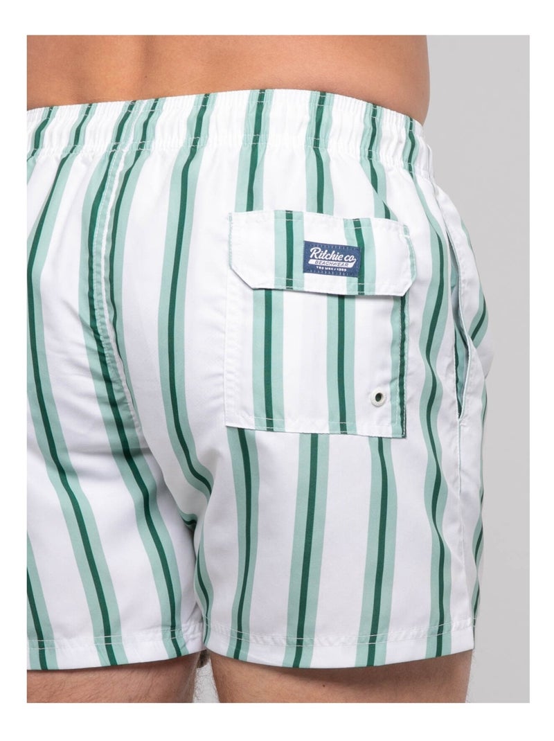 Short de bain rayures GABBIANO Vert - Kiabi