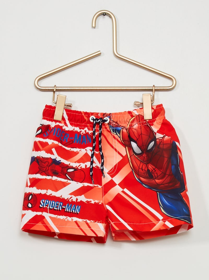 Short de bain 'Spider-Man' rouge - Kiabi