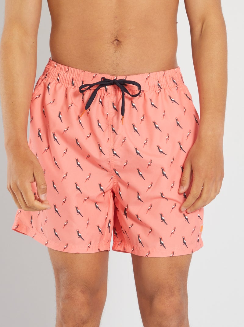 Short de bain 'toucan' corail - Kiabi