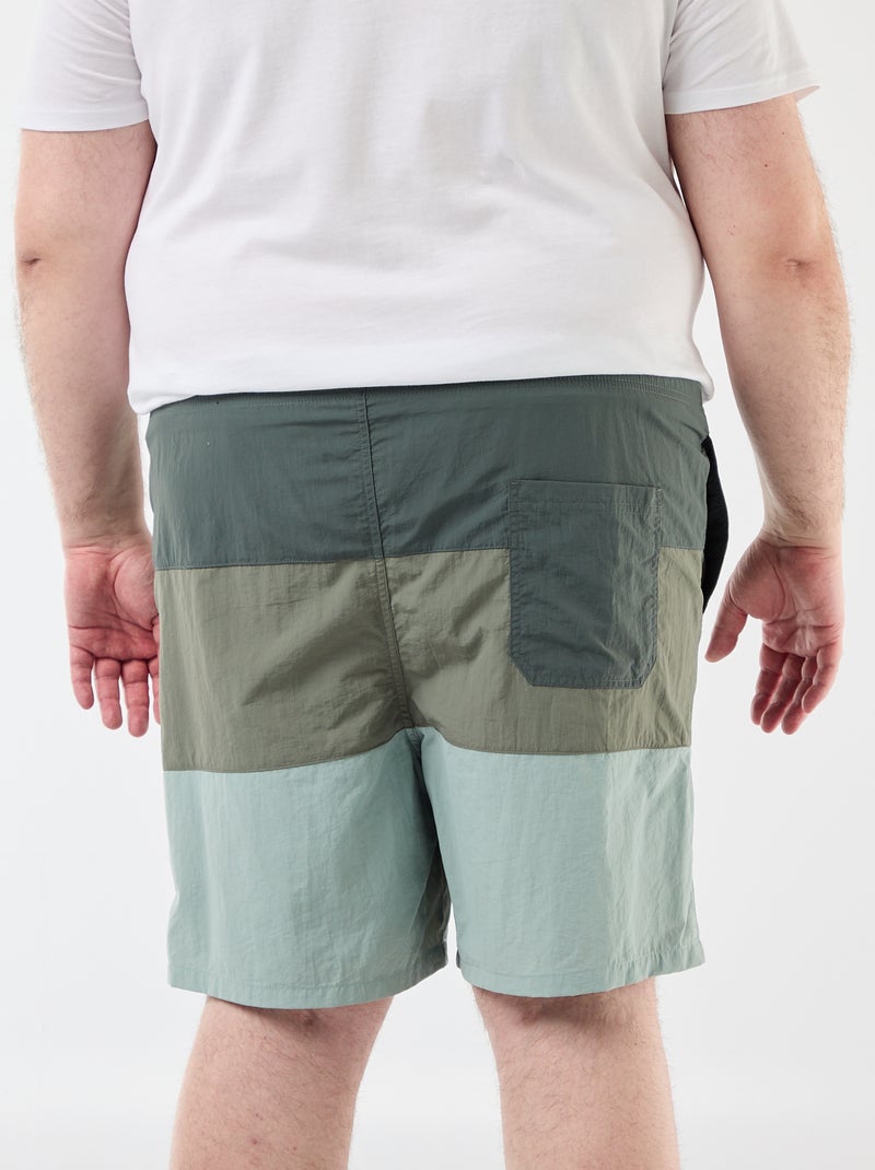 Short de bain tricolore Kaki - Kiabi