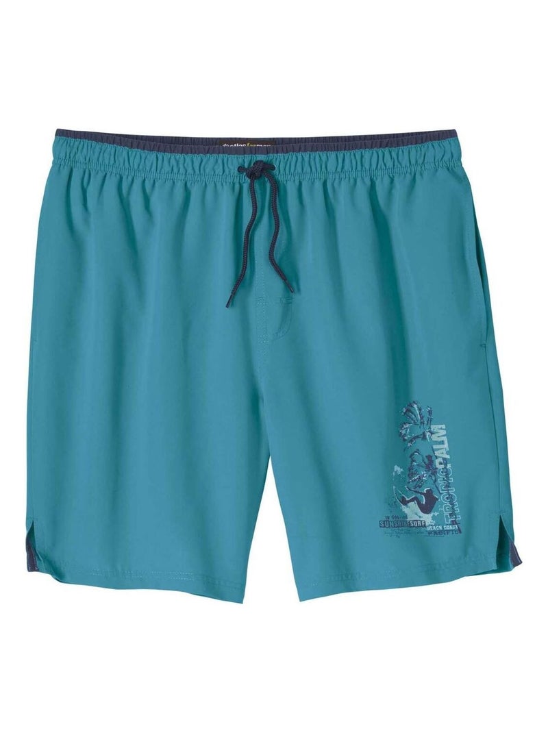 Short de Bain Tropic Palm  - Atlas For Men Bleu - Kiabi