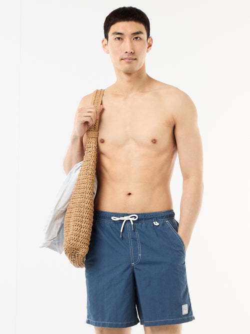Short de bain uni avec poches - Kiabi
