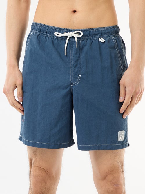 Short de bain uni avec poches - Kiabi