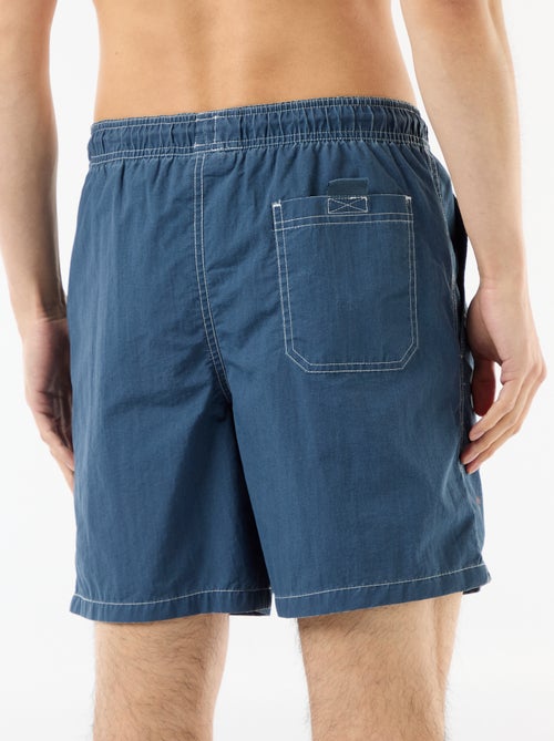 Short de bain uni avec poches - Kiabi
