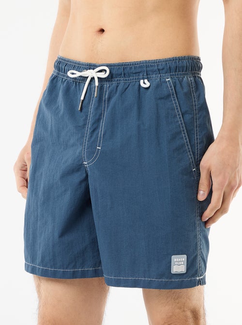 Short de bain uni avec poches - Kiabi