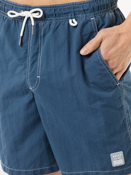 Short de bain uni avec poches - Kiabi