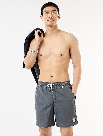 Short de bain uni avec poches