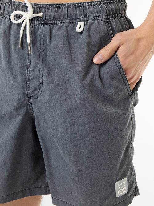 Short de bain uni avec poches - Kiabi