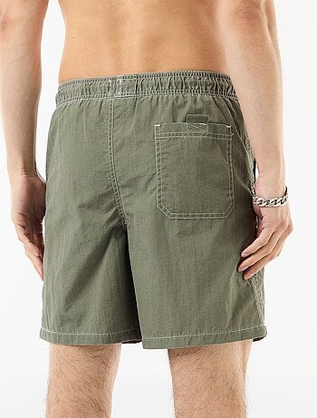 Short de bain uni avec poches