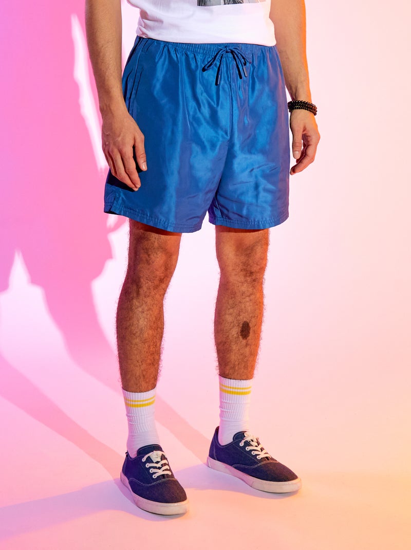Short de bain uni bleu foncé - Kiabi