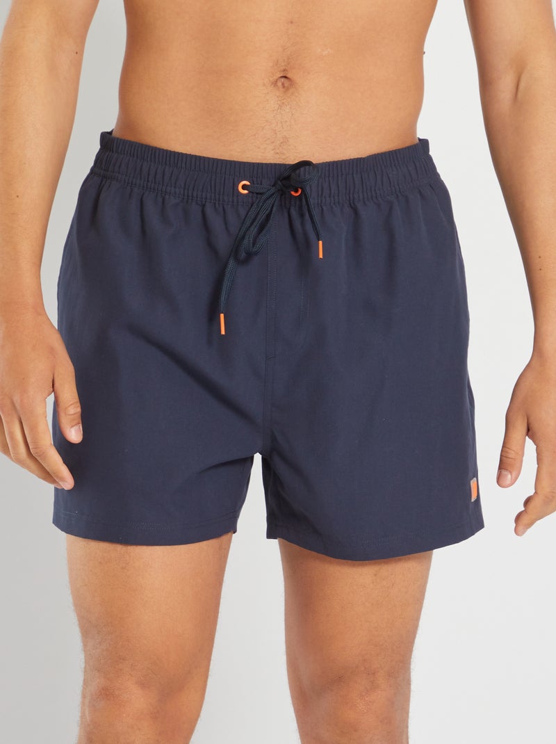 Short de bain uni bleu marine - Kiabi