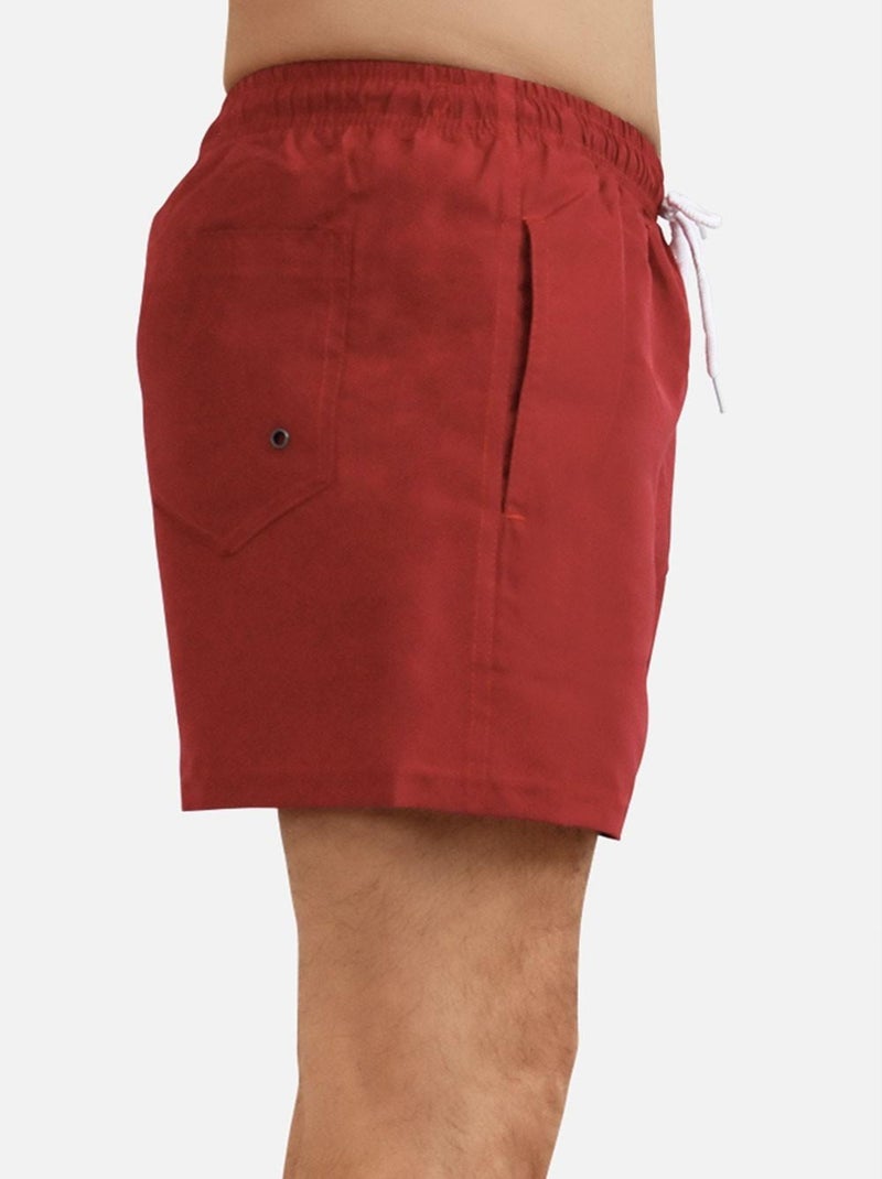 Short de bain uni Kebello Rouge - Kiabi