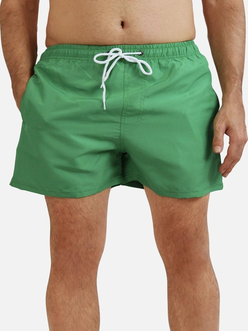 Short de bain uni avec cordons - NOIR - Homme - 4.00