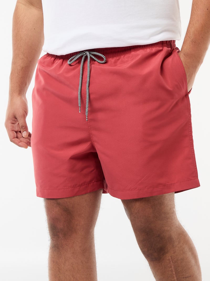 Short de bain uni Orange - Kiabi