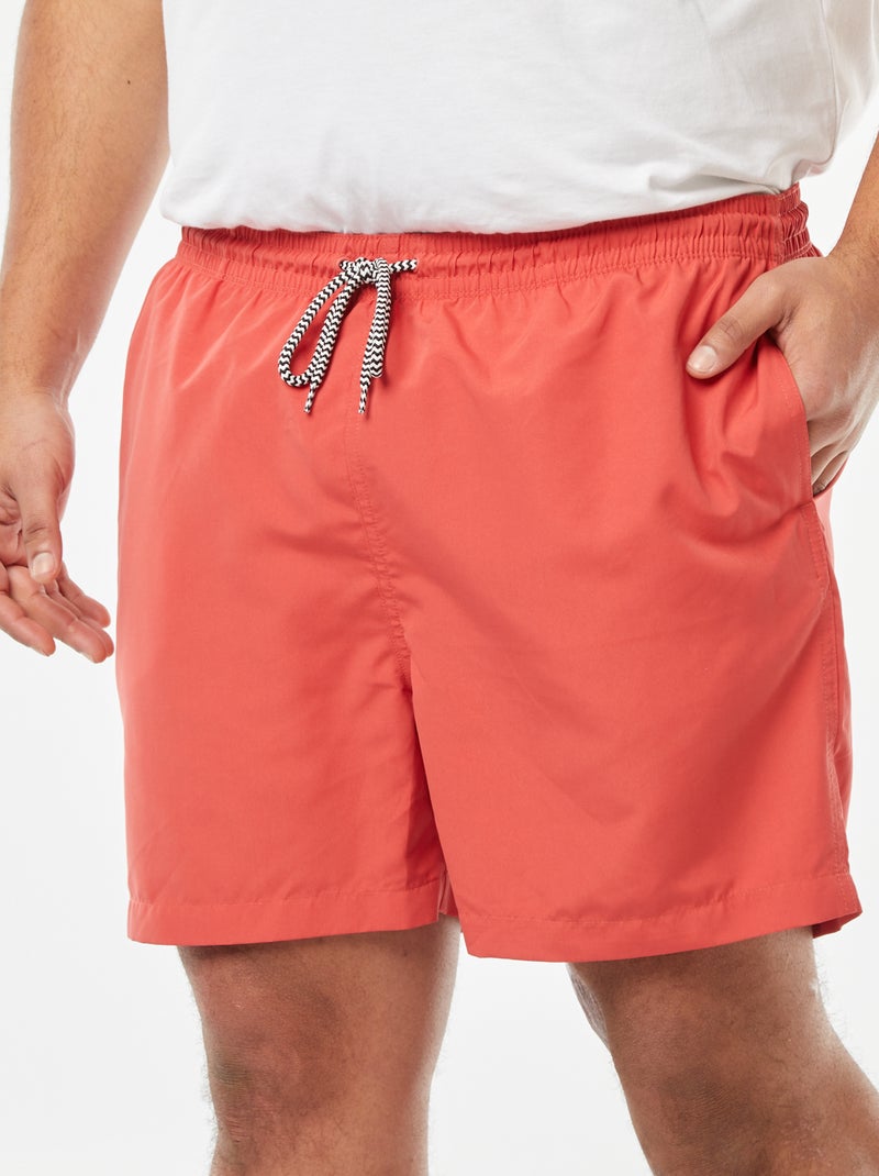 Short de bain uni Rouge - Kiabi