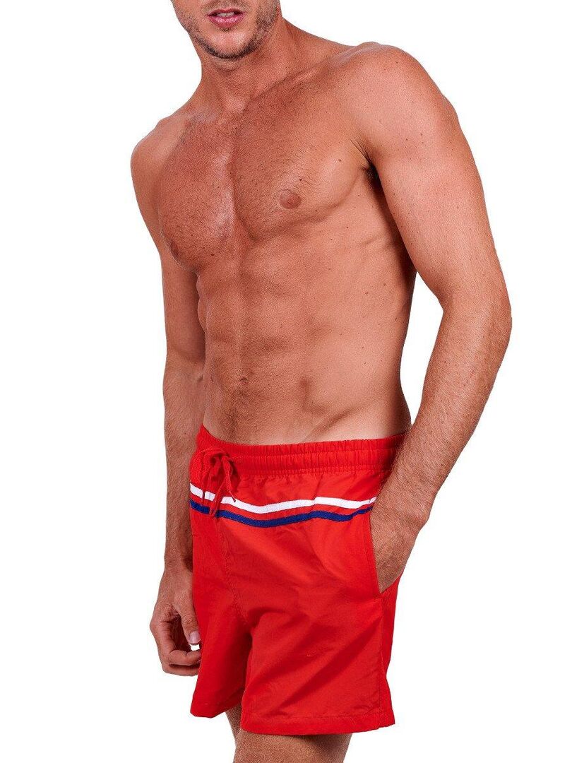 Short de bain uni Surf Rouge - Kiabi