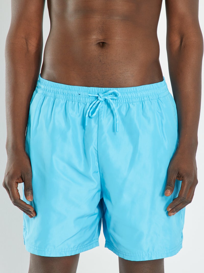 Short de bain uni turquoise - Kiabi